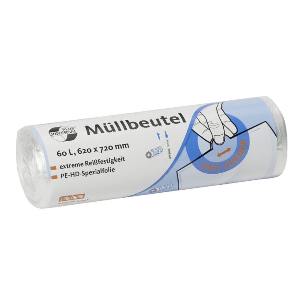 Σας παρουσιάζουμε το DEISS 46920 από την EMIL DEISS KG (GmbH + Co.), ένα ρολό με σακούλες απορριμμάτων με διαστάσεις 630 x 850 mm. Κάθε ρολό περιέχει 40 σακούλες με την επιγραφή «Müllbeutel» στα Γερμανικά, που χάρη στην ειδική μεμβράνη PE-HD προσφέρουν εξαιρετική αντοχή στο σχίσιμο. Αυτές οι κλιματικά ουδέτερες σακούλες απορριμμάτων διαθέτουν επίσης ένα εύκολο άνοιγμα και προσφέρουν μια βιώσιμη λύση για τις ανάγκες σας σε απορρίμματα.