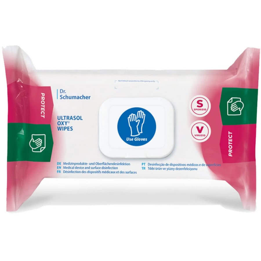 Dr. Schumacher Ultrasol Oxy Wipes Μαντηλάκια Απολύμανσης | Συσκευασία (108 μαντηλάκια) 