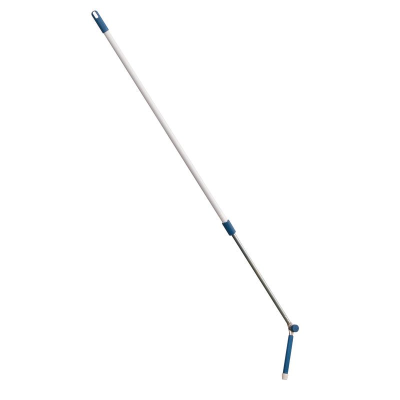 Η ΤΗΛΕΣΚΟΠΙΚΗ ΛΑΒΗ, ΑΤΣΑΛΙΝΟΣ ΣΩΛΗΝΑΣ ΛΕΥΚΟΣ ΜΕ ΓΩΝΙΑΚΗ ΑΡΘΡΩΣΗ, ΕΞΩΤ. 2000MM από Haug Bürsten KG είναι ένα εργαλείο καθαρισμού με μακριά λαβή που διαθέτει ρυθμιζόμενη ατσάλινη λαβή και γωνιακή άρθρωση - ιδανικό για την πρόσβαση και τον καθαρισμό στενών ή δύσκολα προσβάσιμων σημείων.