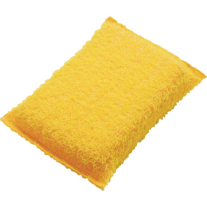 Απεικονίζεται ένα κίτρινο ορθογώνιο ΑΠΟΞΕΣΤΙΚΟ ΣΦΟΥΓΓΑΡΙ, ΜΙΚΡΟ από Haug Bürsten KG (130x85x30mm, PP, σκληρό) με δομημένη επιφάνεια ινών τριψίματος σε λευκό φόντο.