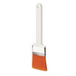 Το ANTI BAC FLACHPINSEL PBT ORANGE, ø 0,25MM WEICH από Haug Bürsten KG έχει λευκή πλαστική λαβή, ασημένιο σφιγκτήρα και πορτοκαλί τρίχες, που απεικονίζονται σε ένα μονόχρωμο λευκό φόντο για υγιεινή χρήση.