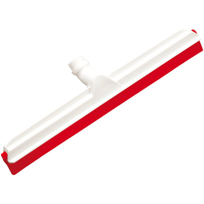 Ο GELENK-WASSERSCHIEBER, 2-lippig Lebensmittelg. 560x43x22mm από Haug Bürsten KG είναι ένας λευκός πλαστικός αποξεστήρας δαπέδου με κόκκινο λαστιχένιο φύλλο και σπείρωμα, ιδανικός για τη βιομηχανία τροφίμων.