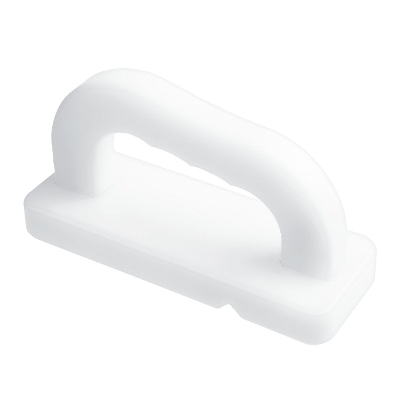 Der Haug Bürsten KG HOBEL, POLYAMID, 160x60mm verfügt über einen weißen Polyamidgriff mit rechteckiger Basis und abgerundeter Oberseite sowie zwei Schneiden aus rostfreiem Stahl für verbesserte Haltbarkeit und Leistung.