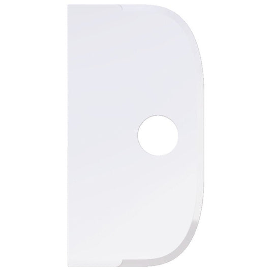 Η ΜΕΓΑΛΗ ΣΚΟΥΠΑ, PP, ΕΥΕΛΙΚΤΗ, 230x118mm από Haug Bürsten Το KG είναι ένας λευκός, ορθογώνιος καθαριστής από πολυπροπυλένιο με στρογγυλεμένες άκρες, μια κυρτή δεξιά πλευρά και μια κεντρική, κυκλική οπή. Το φόντο είναι ομοιόμορφα λευκό.