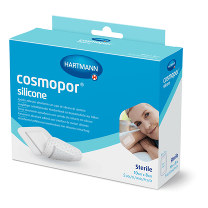 Hartmann Cosmopor® σιλικόνη, αποστειρωμένο, ατομικά σφραγισμένο· σε κουτιά με ευρωπαϊκό κρεμαστό, 10 x 8 cm