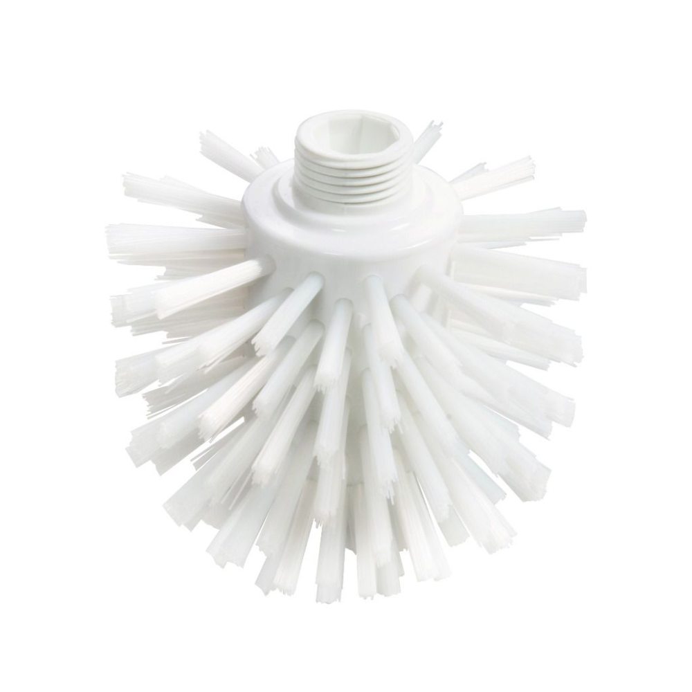 Αυτή η Haug Wolfbürste PP PBT Ø0,50 mm Σκληρή 135xØ120 mm από Haug Bürsten KG διαθέτει στρογγυλή κεφαλή βούρτσας με ακτινωτές, σκληρές τρίχες, καθιστώντας την ιδανική για εργασίες καθαρισμού. Διαθέτει επίσης σύνδεση με σπείρωμα στην κορυφή για εύκολη στερέωση της λαβής, ιδανική για περιβάλλοντα ασφαλή για τρόφιμα.