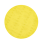 Ein großer, einfarbiger gelber Kreis mit einer subtilen gepunkteten Struktur - der an ein Kiehl Woodmaster-Pad Schleifpad rund Körnung 100 der Johannes Kiehl KG erinnert - füllt die Mitte eines weißen Hintergrunds.