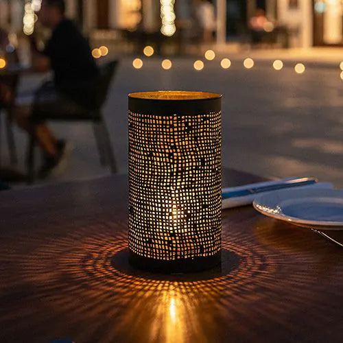 Papstar Κηροπήγιο Securit® Ø 8 cm x 15 cm μαύρο/χρυσό