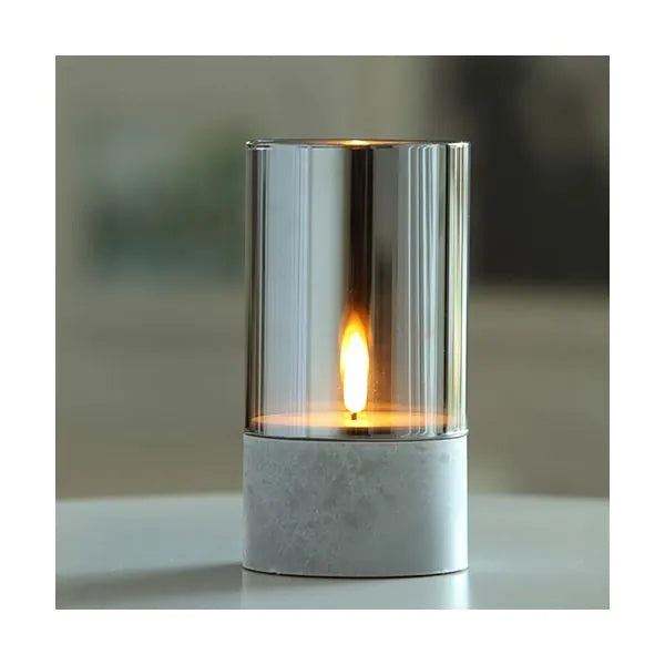 Papstar Κερί Securit® LED Ø 8 cm γκρι "Gracia"