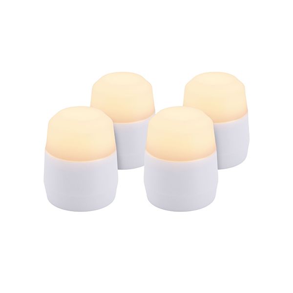 Papstar Securit® 4 φωτάκια τσαγιού LED συσκευασία αναπλήρωσης Ø 4 cm x 5 cm Χρόνος φωτισμού "Amsterdam" 12-40 ώρες