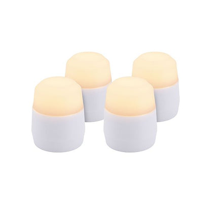Papstar Securit® 4 φωτάκια τσαγιού LED συσκευασία αναπλήρωσης Ø 4 cm x 5 cm Χρόνος φωτισμού "Amsterdam" 12-40 ώρες