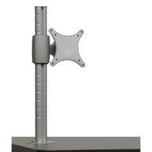 Die Novocal Monitorhalterung (25 kg, 1 Stück) dient zur Befestigung eines Monitors an einem Pflegewagen. Sie verfügt über eine vertikale Halterung mit Aussparungen und eine flache Montageplatte mit vier Schraubenlöchern.