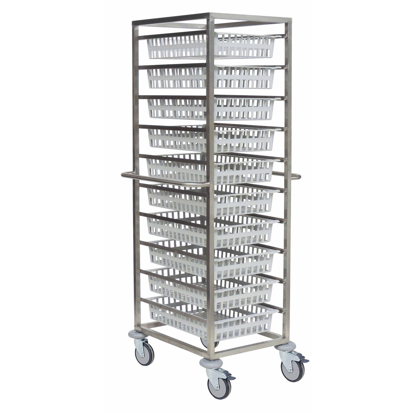 Το Novocal Ανοιχτό Καρότσι Μονάδας Έκδοση 1-σειρά από ανοξείδωτο χάλυβα με δύο πλευρικές λαβές και τέσσερις περιστρεφόμενους τροχούς χωράει οκτώ λευκά πλαστικά καλάθια, τα οποία στοιβάζονται κάθετα. Μάρκα: Novocal. Μέγεθος συσκευασίας: 1 κομμάτι.