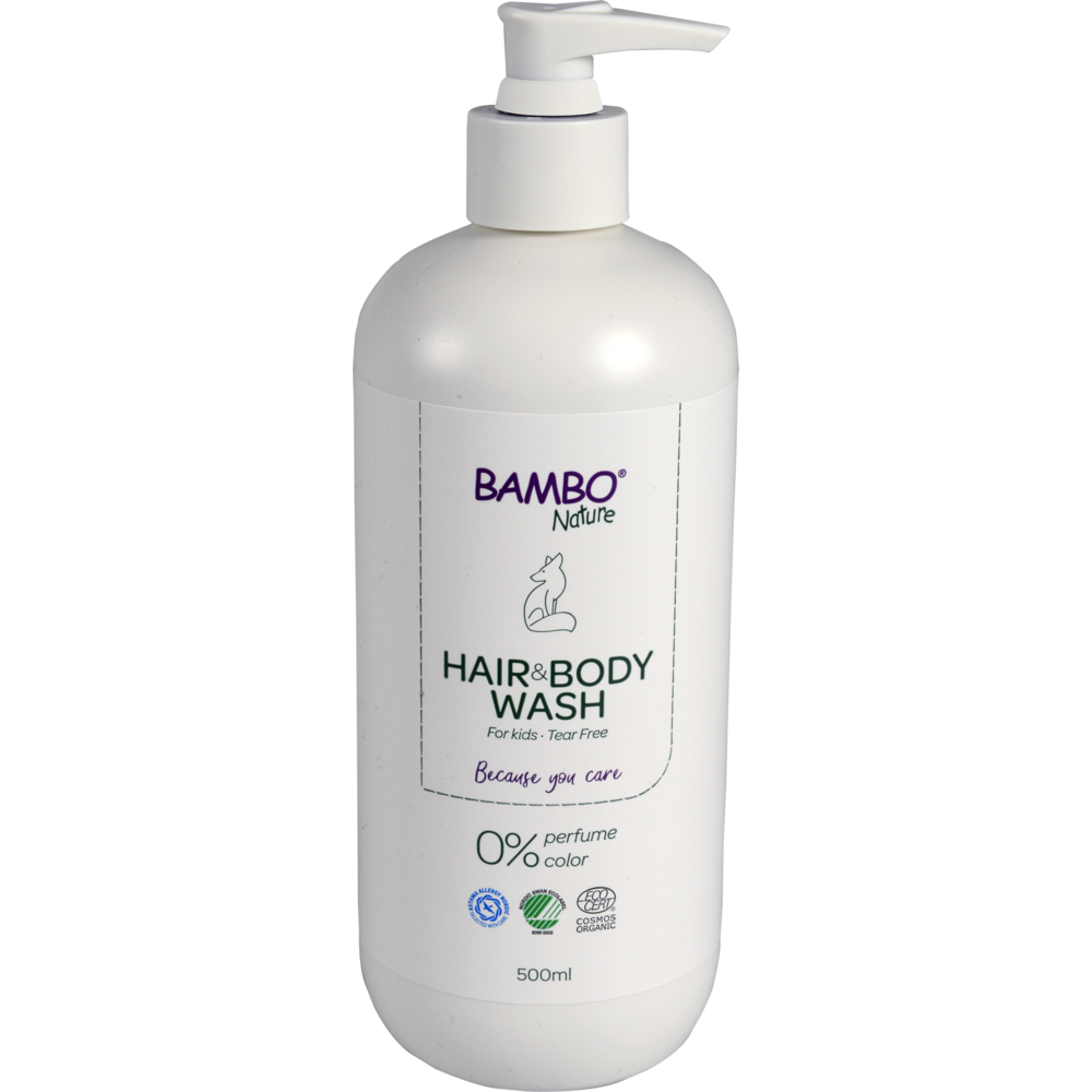 Das Bambo Nature Babyshampoo für Haut & Haar von Abena Re-Seller GmbH kommt in einer 500 ml Flasche. Tränenfrei, 0% Parfüm und Farbe, für Kinder mit empfindlicher Haut, öko-zertifiziert - ideal als Babyshampoo und Körperreinigung. Packung mit 6 Stück.