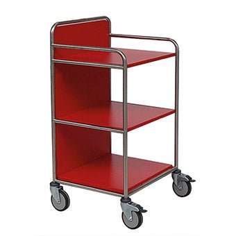 Ένα καροτσάκι σταθμού Novocal με πλαίσιο από ανοξείδωτο χάλυβα και πλήρως συγκολλημένες κυκλικές συνδέσεις, φωτογραφημένο μπροστά σε λευκό φόντο.