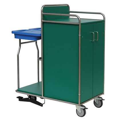 Ο σκελετός του καροτσιού Novocal από ανοξείδωτο ατσάλι διαθέτει δύο πόρτες, τέσσερις τροχούς, ένα κάτω ράφι, μια πάνω λαβή και ένα πλαστικό δοχείο Novocal με δύο διαμερίσματα τοποθετημένο στο πλάι. Όλες οι σωληνώσεις είναι συγκολλημένες περιμετρικά.