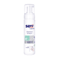 Ο αφρός σαμπουάν Seni Care 200 ml από την TZMO Deutschland GmbH διατίθεται σε ένα ψηλό λευκό μπουκάλι με αντλία και μπλε και πράσινο κείμενο. Είναι ιδανικό για «απαλό καθαρισμό» και «λούσιμο χωρίς νερό» και περιέχει σύμβολα Vegan και φροντίδας για εύκολη αναγνώριση.
