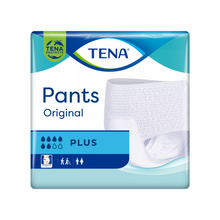Η συσκευασία των TENA Pants Original Plus Inkontinenzpants δείχνει μια εικόνα αυτού του προστατευτικού εσώρουχου ακράτειας και έτσι τονίζει την απορροφητικότητά του. Ο μπλε-λευκός σχεδιασμός της TENA – Essity Germany GmbH, που είναι κατάλληλος τόσο για άνδρες όσο και για γυναίκες, καταπολεμά την αδυναμία της κύστης αποτελεσματικά με στυλ και αυτοπεποίθηση.