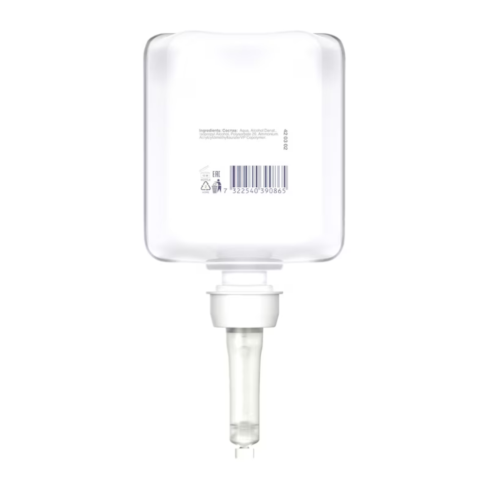 Ο καθαριστής καθισμάτων τουαλέτας Tork 420302 Premium από την TORK – Essity Professional Hygiene Germany GmbH είναι εξοπλισμένος με ένα διαφανές, ορθογώνιο μπουκάλι που διαθέτει αντλία στο κάτω μέρος για να εξασφαλίζει βέλτιστη υγιεινή. Κάθε μπουκάλι περιέχει έναν γραμμωτό κώδικα και μια ετικέτα κειμένου με λεπτομερή συστατικά και οδηγίες χρήσης, αποτρέποντας αποτελεσματικά τις διασταυρούμενες μολύνσεις σε κάθε χρήση.