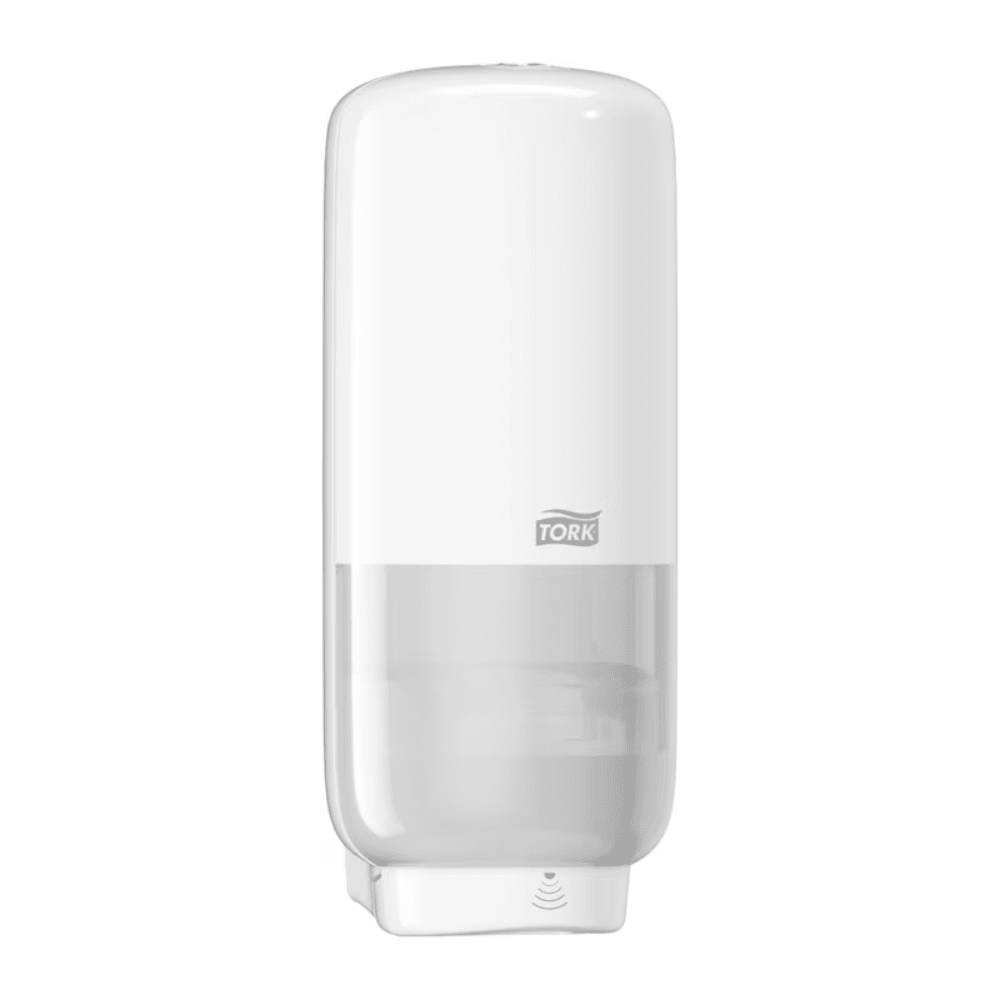 Ο διανομέας περιποίησης δέρματος Tork 561600 με αισθητήρα Intuition Elevation S4 είναι ένας λευκός, τοίχο-τοποθετημένος διανομέας απολυμαντικού χεριών με ένα διαφανές τμήμα για την ένδειξη της στάθμης του απολυμαντικού. Διαθέτει τον σύγχρονο αισθητήρα Intuition για ανέπαφη δόση. Το εμπορικό όνομα «TORK» είναι εμφανώς τοποθετημένο στο μπροστινό μέρος και εγγυάται αξιόπιστη διατήρηση της υγιεινής. Παρουσιάζεται από την Essity Professional Hygiene Germany GmbH.