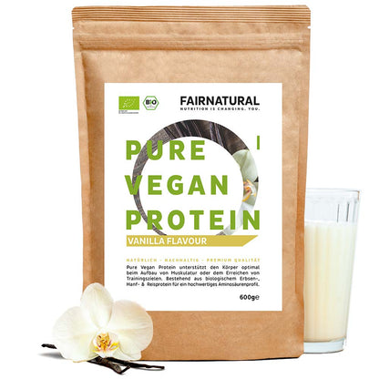 Βιολογική vegan πρωτεΐνη σε σκόνη βανίλιας χωρίς σόγια