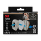 Το σετ φίλτρων 3M™ 6002-1, A2P2 οργανικοί ατμοί (2x6055, 2x5925, 2x501) | Συσκευασία (1 τεμάχιο) από την 3M Deutschland GmbH διαθέτει συσκευασία με εικόνες του συνόλου φίλτρων και της μάσκας αναπνοής καθώς και πληροφορίες για τα επίπεδα φιλτραρίσματος και τη συμβατότητα.