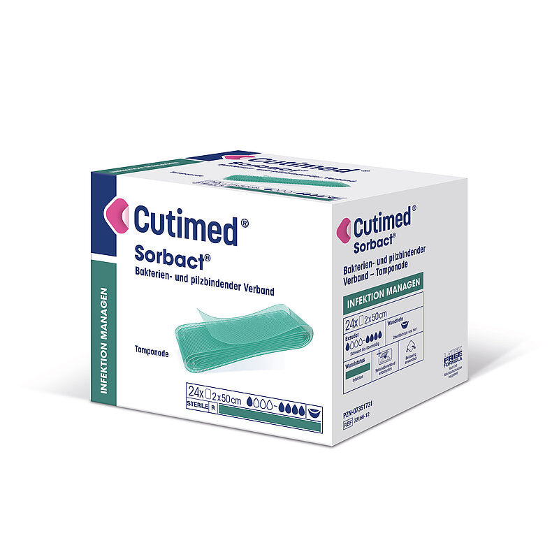Cutimed Sorbact, Tamponade, antimikrobielle Wundauflage, steril