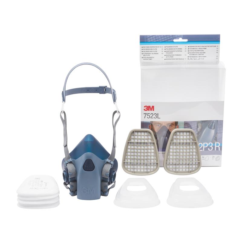 Σετ μισής μάσκας 3M™ Respiratory Protection, A2P3 R Filter, Large Mask 7523L | Χαρτοκιβώτιο (1 σετ)
