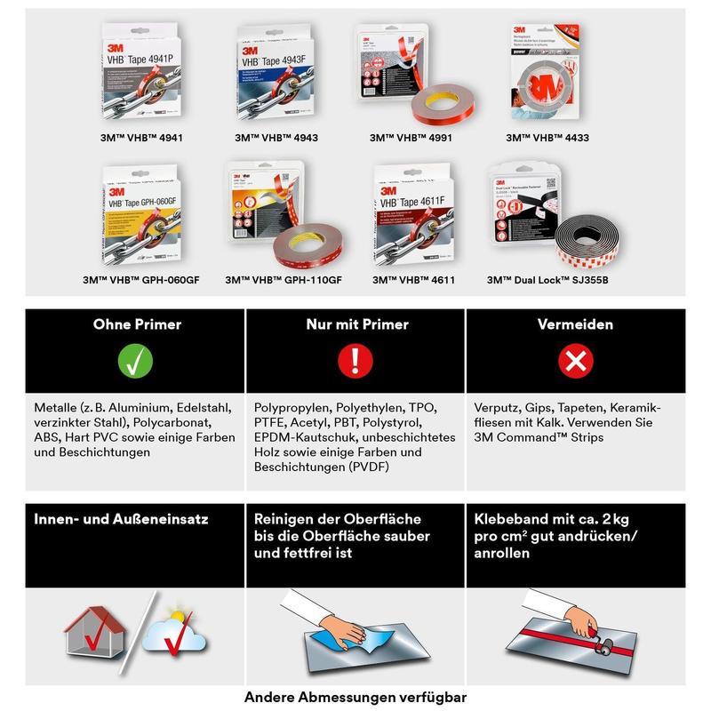 3M™ VHB™ Tape 4941 Grey - Αυτοκόλλητη ταινία υψηλής απόδοσης